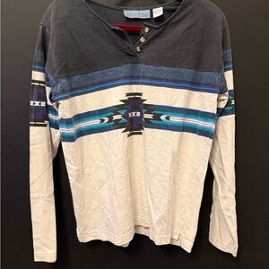 Women's Black and Cream Blouse